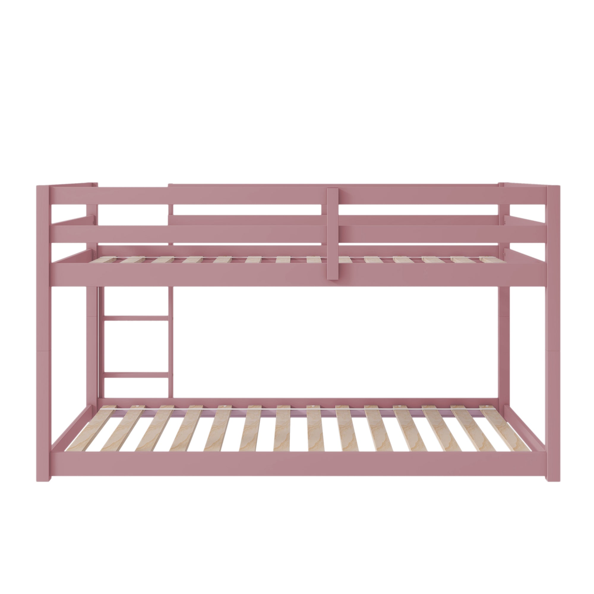 Pink Twin Over Twin Low Floor Bunk Bed