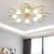 Contemporary Floral Flush Mount Ceiling Light in Grey/Green