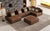 Casablanca Modular Sectional Sofa with Movable Ottoman in Brown Palomino