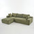 Dakar 4-Seat Minimalist Modular Sofa in Green