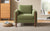 Oversized Accent Chair With Walnut Legs Upholstered In Green Teddy