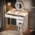 Luxury 31.5'' Makeup Vanity Desk with Lighted Mirror and Storage In White-Gold