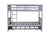 Gray Full Over Full Rubber Wood Bunk Bed with Trundle, Ladder, and Guardrails