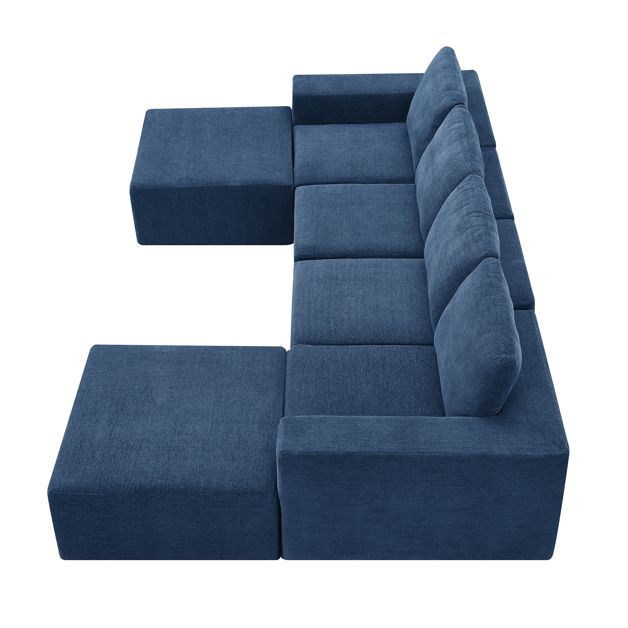 Tangier 6-Seat Modular U-Shaped Sofa in Navy