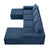 Tangier 6-Seat Modular U-Shaped Sofa in Navy