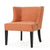 Button-Tufted Waffle Stitch Accent Chair In Orange Fabric