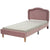 Pink Twin Velvet Upholstered Bed Frame with Adjustable LED Lights