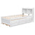 Twin Bed with USB & Type-C Ports, LED Lights, Bookcase Headboard, Trundle & 3 Drawers In White