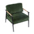 Minimalist Metal Frame Accent Chair With Plush Green Cushions