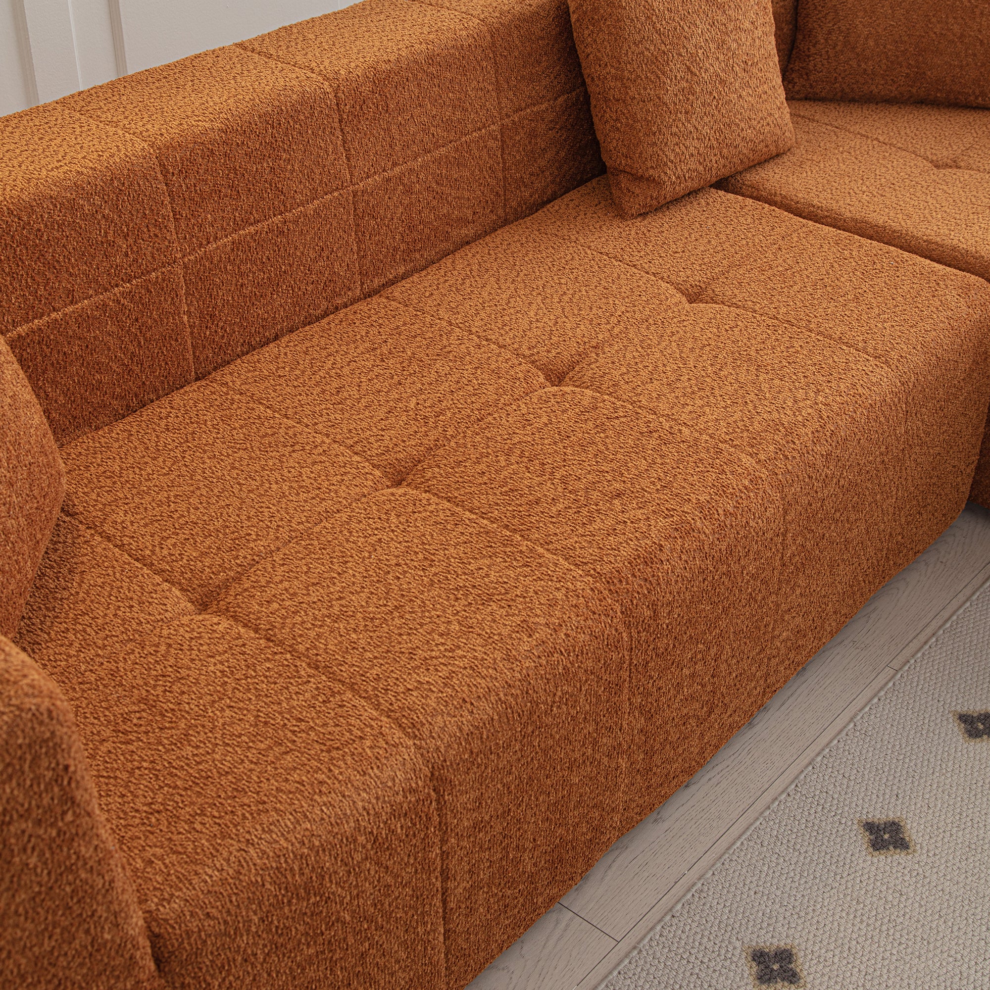 Harare 3-Seat Modular Sofa in Burnt Orange Brown