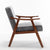 Mid-Century Modern Accent Chair - Solid Wood Frame, Extra-Thick Backrest, Ideal for Living Room, Bedroom, or Reading Room