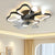 19.7-Inch Black Butterfly Ceiling Fan with Dimmable LED Lights