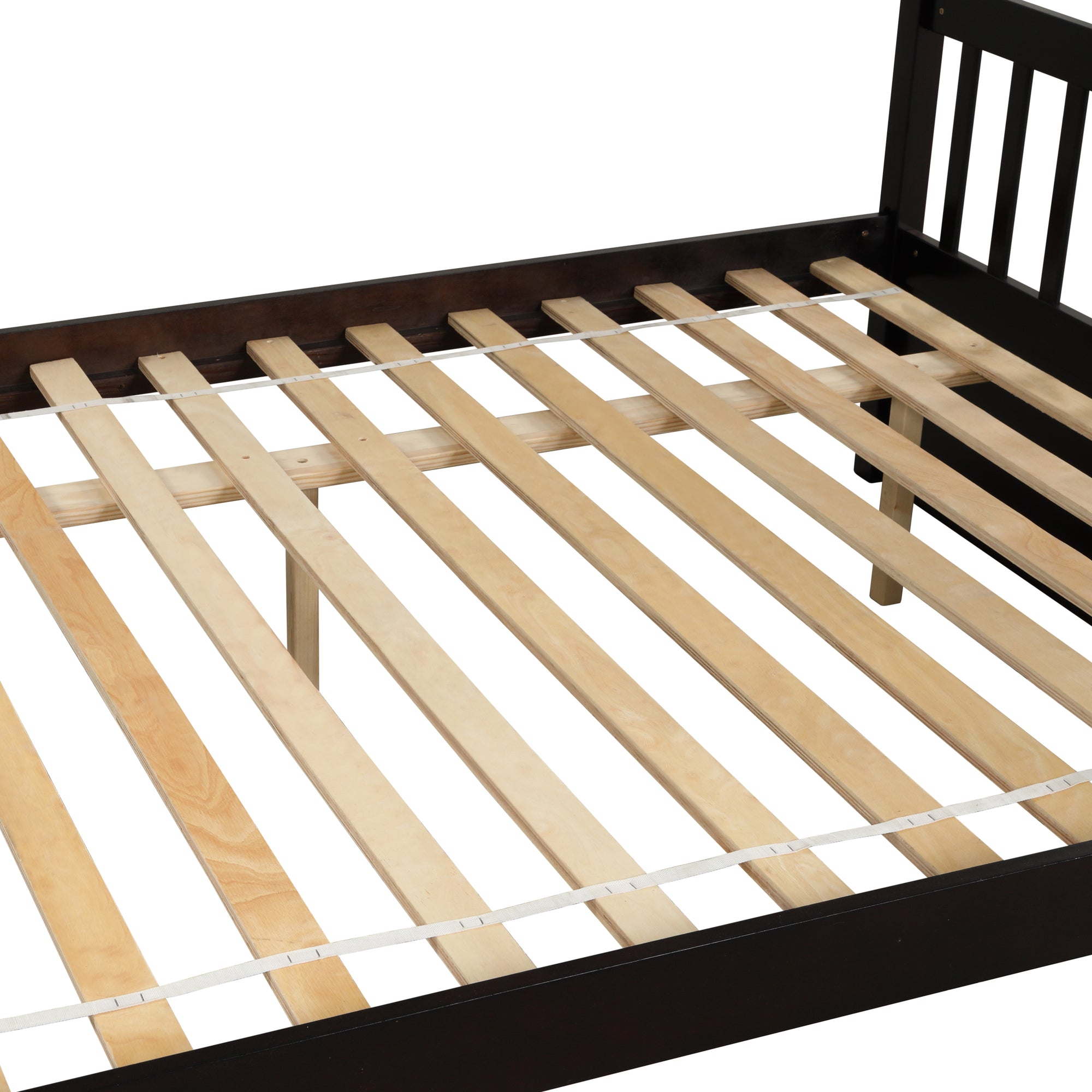 Espresso Full Over Full Bunk Bed with Trundle, Convertible to Two Full-Size Beds