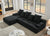 Durban 4-Seat Velvet Modular Sofa in Black