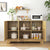 Storage Cabinet with 3 Doors Wood Sideboard Buffet Storage Adjustable Shelf Anti-tip Kit Accent Cabinet In Wood