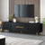 Minimalist TV Stand for TVs Up to 85 Inches with 4 Spacious Cabinets In Black