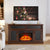 Embossed Pattern TV Stand With 23 Fireplace Insert And Ample Storage Space In Dark Cherry