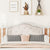 Queen Pine Wooden Bed with Upholstered Headboard and Panel Footboard In White