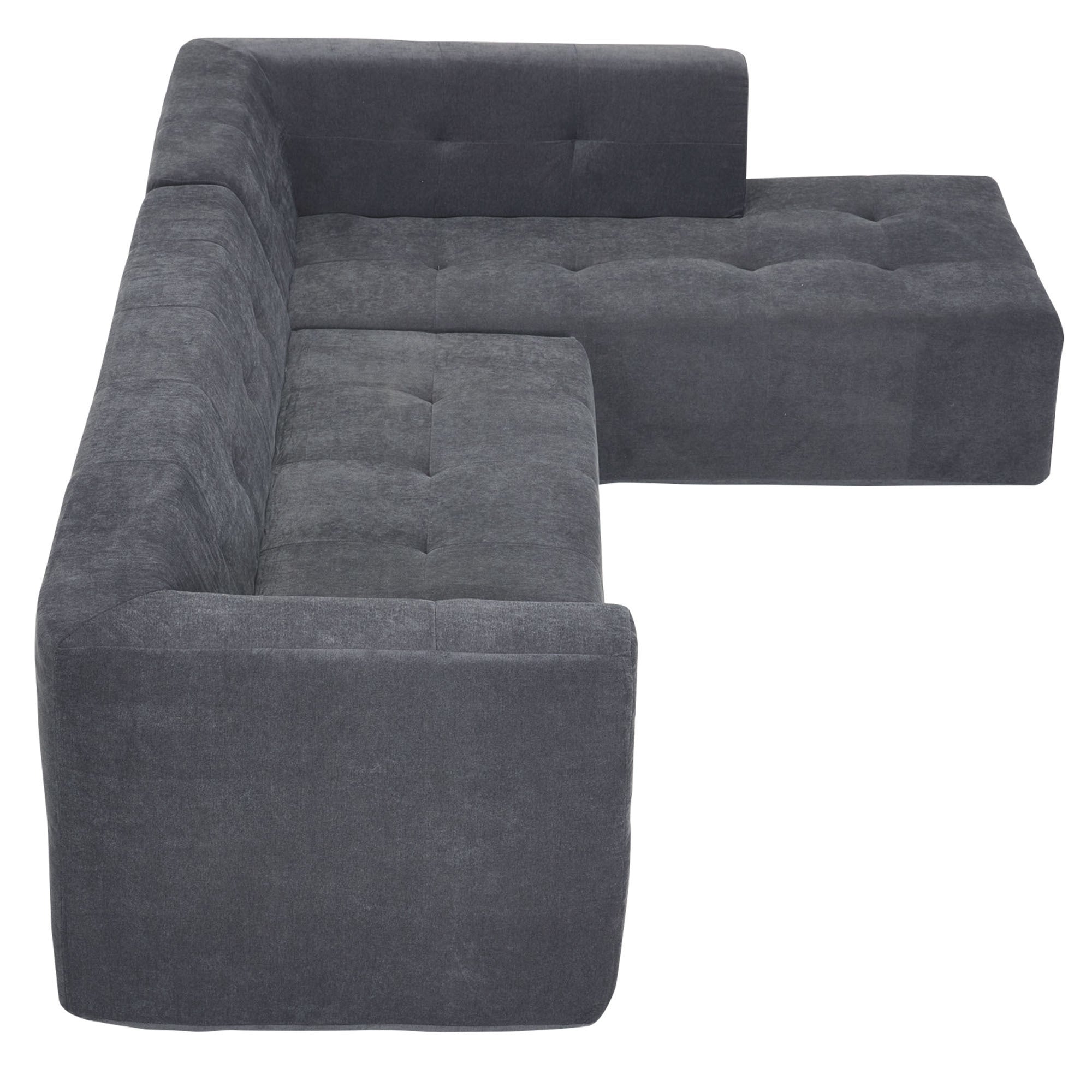 Mombasa 3-Seat Compressed Sofa in Dark Grey