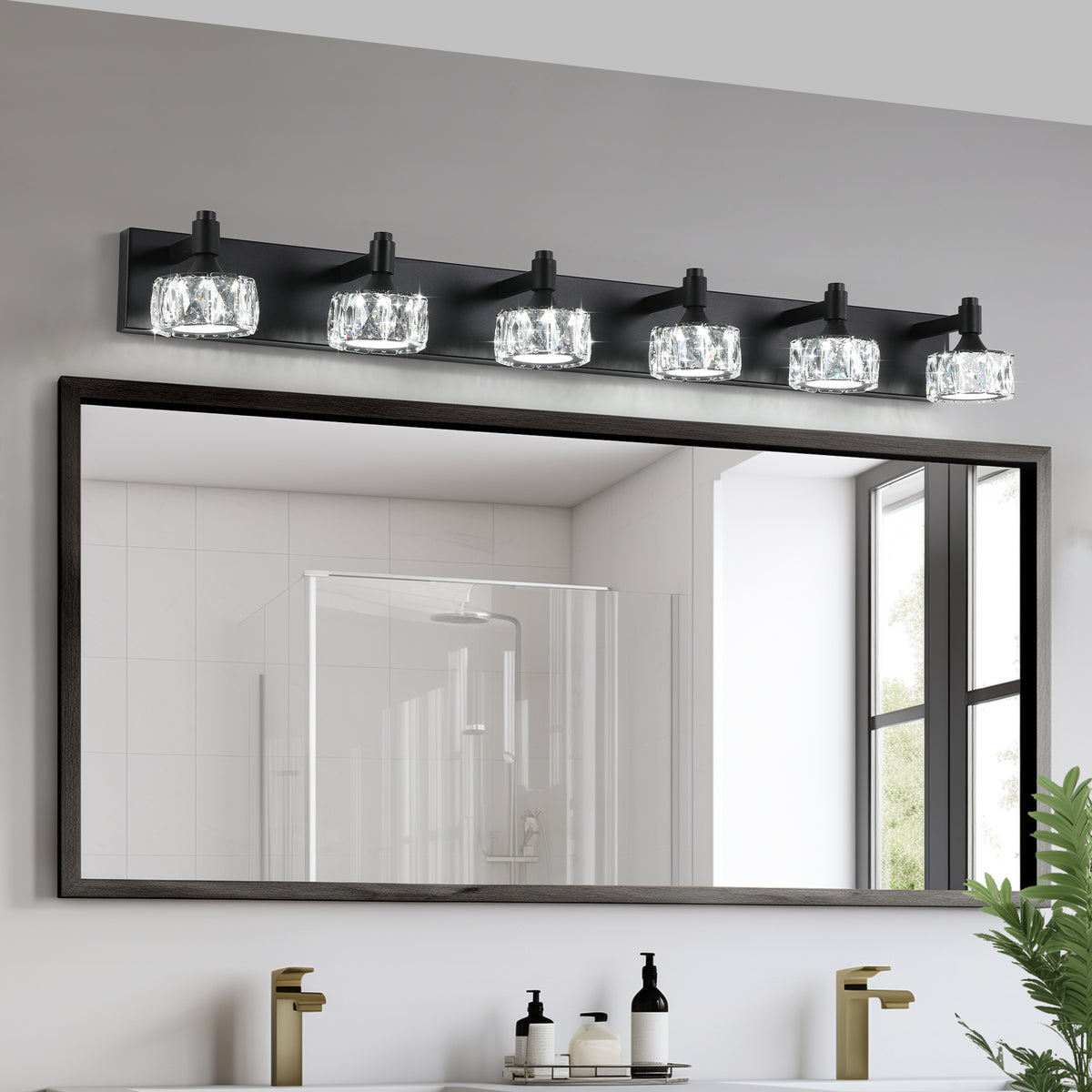 Aestin&#39;s Modern 6-Light Matte Black Iron LED Vanity Light Fixture