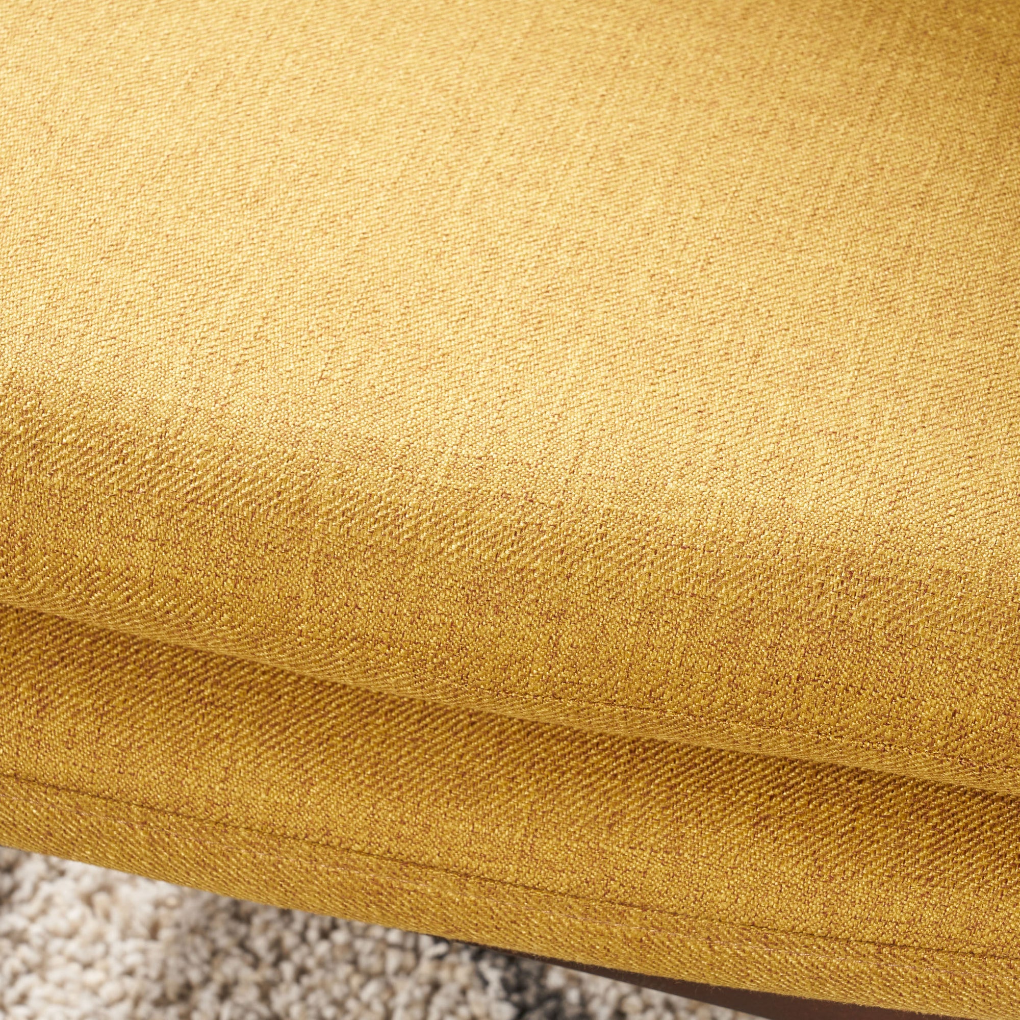 Stylish Club Chair Upholstered In Soft Mustard Fabric