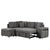 Dark Gray Chenille Pull-Out Sofa Bed with Storage Ottomans and Wireless Charger