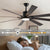 Walnut LED Ceiling Fan Light with 8 Wooden Blades