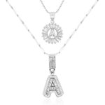 Load image into Gallery viewer, 2pc 14k Diamond Letter Initial Necklaces
