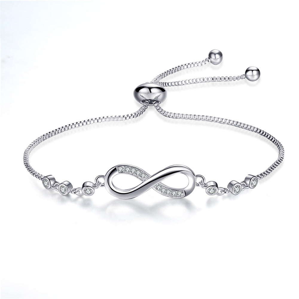 Dainty Infinity Charm Bracelet in Rose Gold