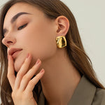 Load image into Gallery viewer, Poppy Gold Square Earrings
