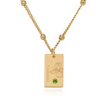 Load image into Gallery viewer, Personalized Name Dainty Satellite Chain Birth Flower &amp; Stone Necklace
