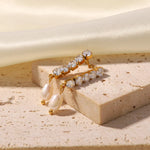 Load image into Gallery viewer, 18k Dainty Diamond Tassel Pearl Dangle Earrings
