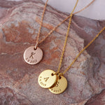 Load image into Gallery viewer, Dainty Personalized Disc Initial &amp; Date Necklace
