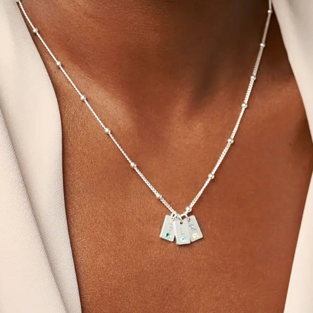 Timeless birthstone & initial satellite necklace