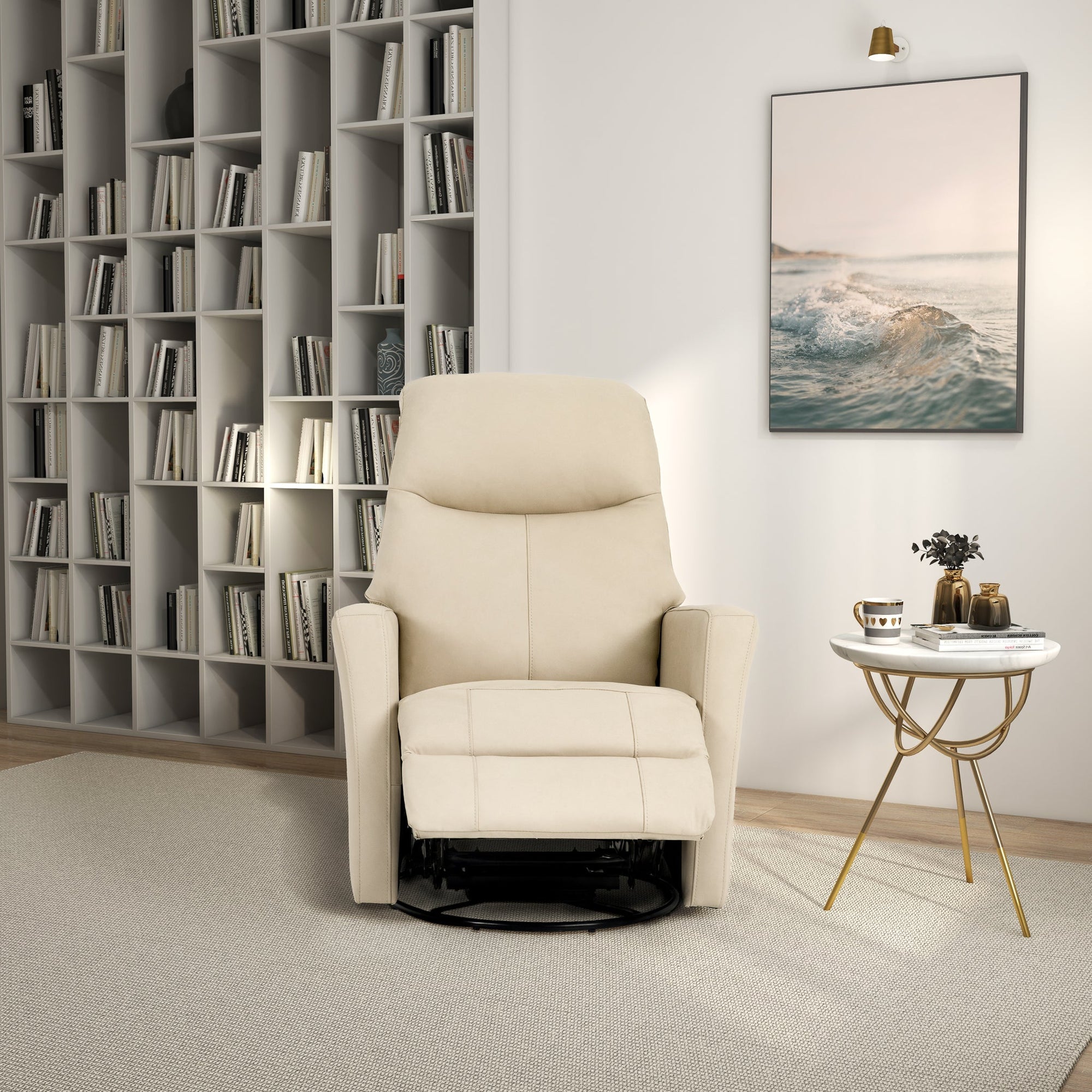 Luxury Ivory Leather Recliner Chair for Elegant Living Spaces