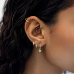 Load image into Gallery viewer, Pave Pearl Huggie Earrings
