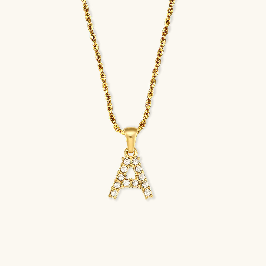Maeve diamond initial letter necklace