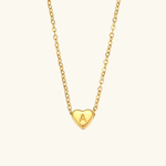 Load image into Gallery viewer, Heart Initial Gold Necklace
