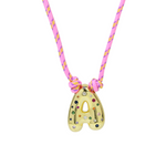 Load image into Gallery viewer, Chunky Gemstone Accented Initial Rope Necklace
