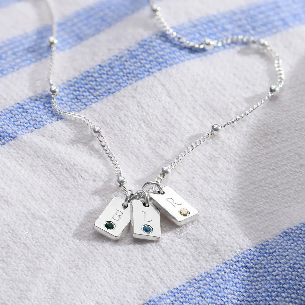 Timeless Birthstone & Initial Satellite Necklace