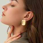 Load image into Gallery viewer, Poppy Gold Square Earrings
