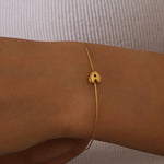Load image into Gallery viewer, Dainty Bubble Letter Initial Bracelet
