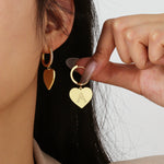 Load image into Gallery viewer, Elegant Huggie Hoop Heart Letter Initial Earrings
