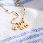 Load image into Gallery viewer, Timeless Birthstone &amp; Initial Satellite Necklace

