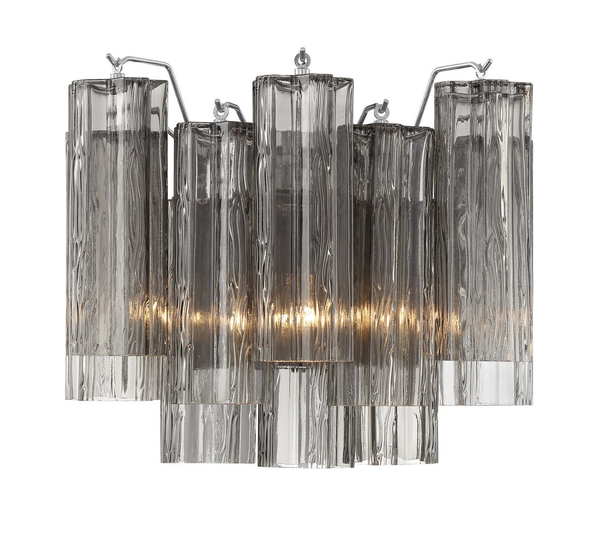 Textured Glass Polished Chrome Finish Wall Light