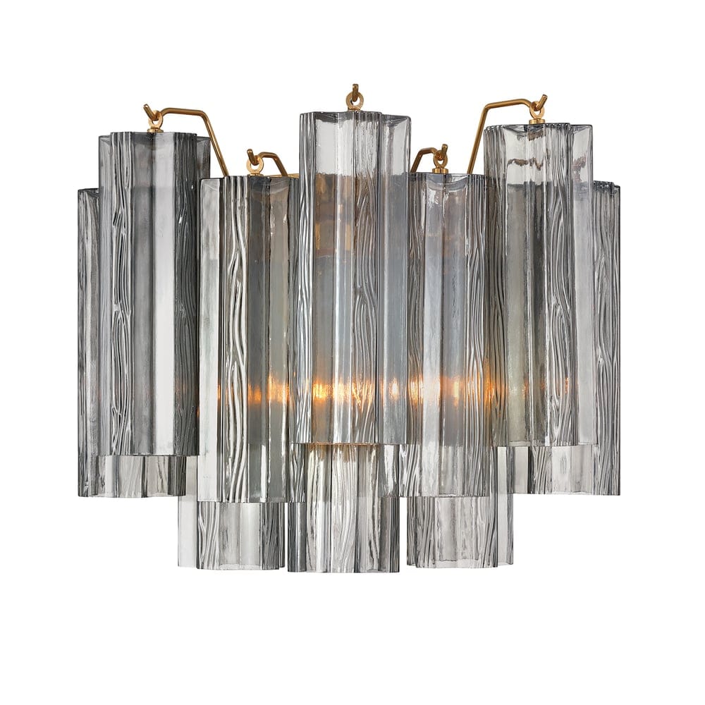 Textured Glass Polished Chrome Finish Wall Light