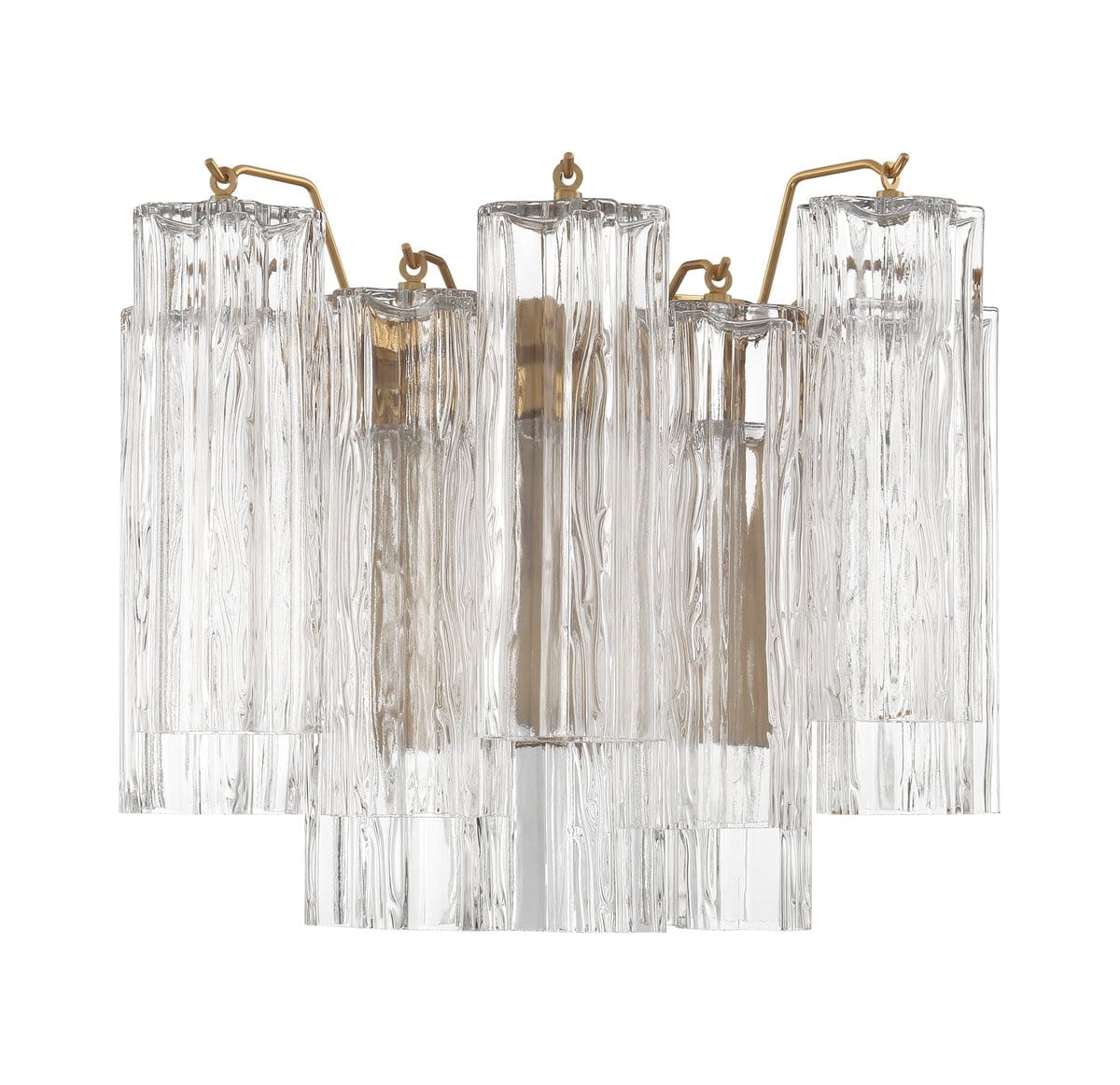 Textured Glass Polished Chrome Finish Wall Light