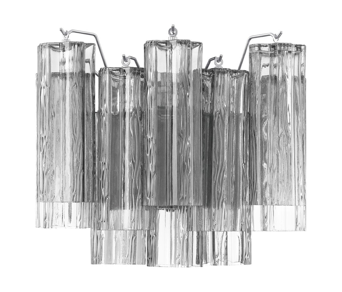 Textured Glass Polished Chrome Finish Wall Light