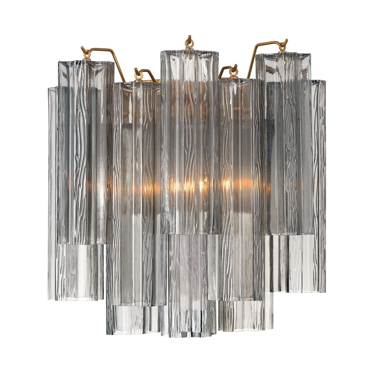 Textured Glass Polished Chrome Finish Wall Light