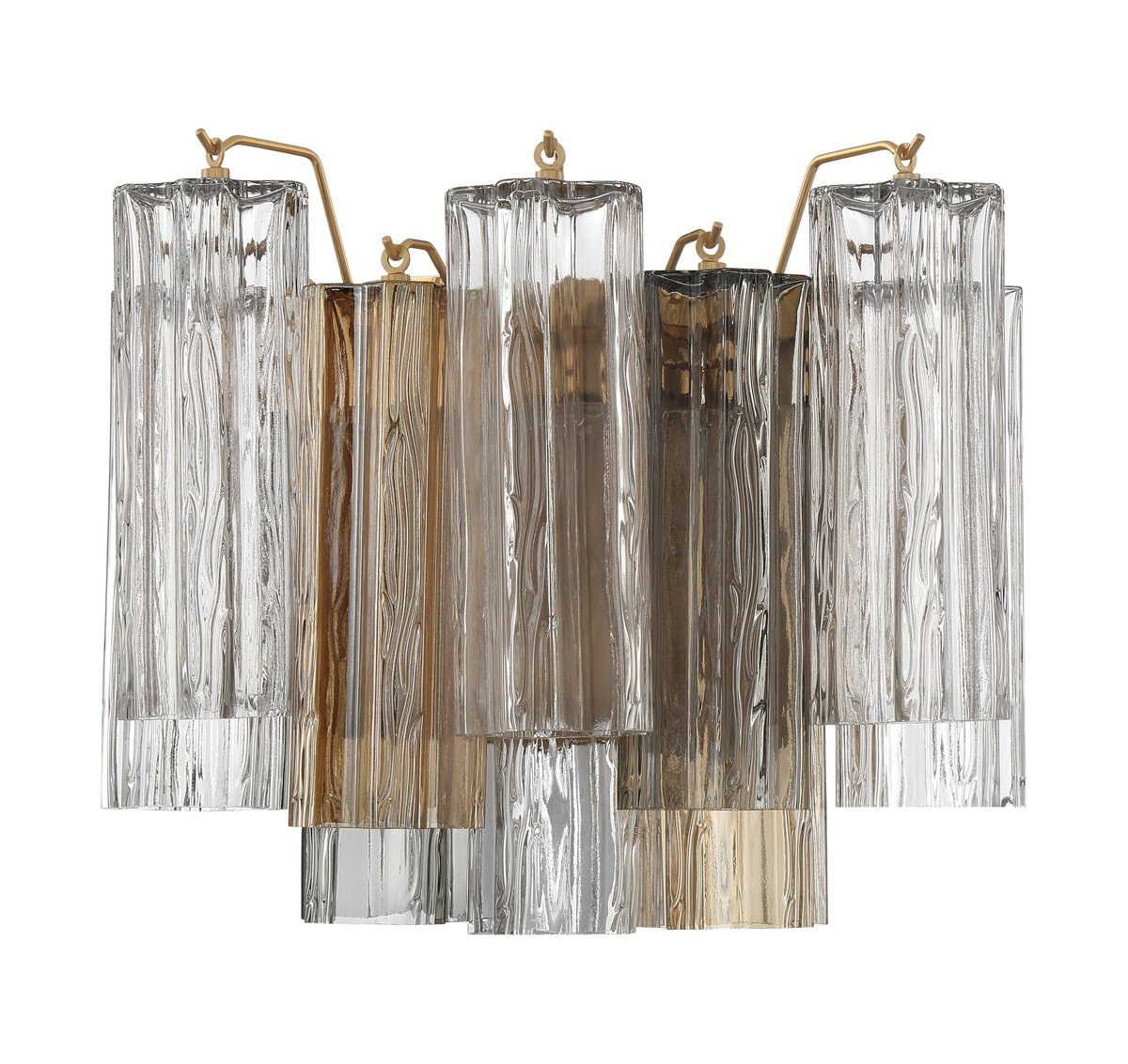 Textured Glass Polished Chrome Finish Wall Light